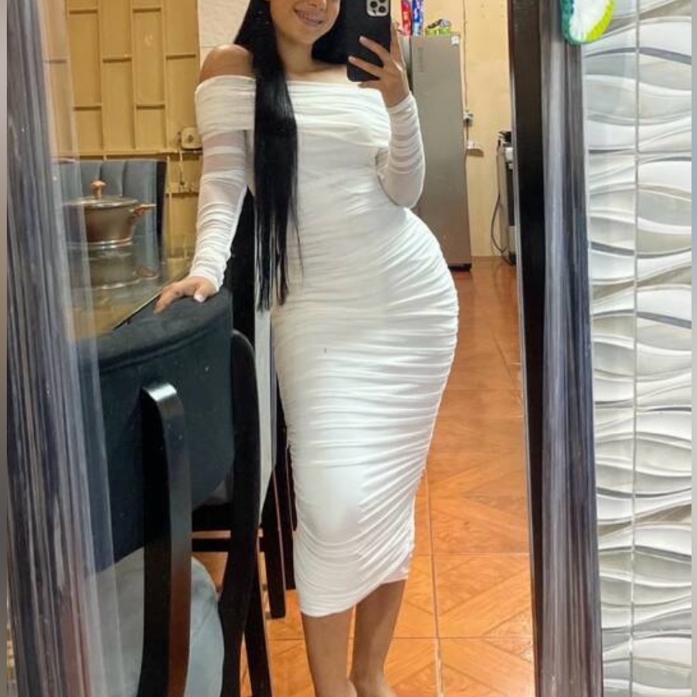 Elegant Off-Shoulder White Dress